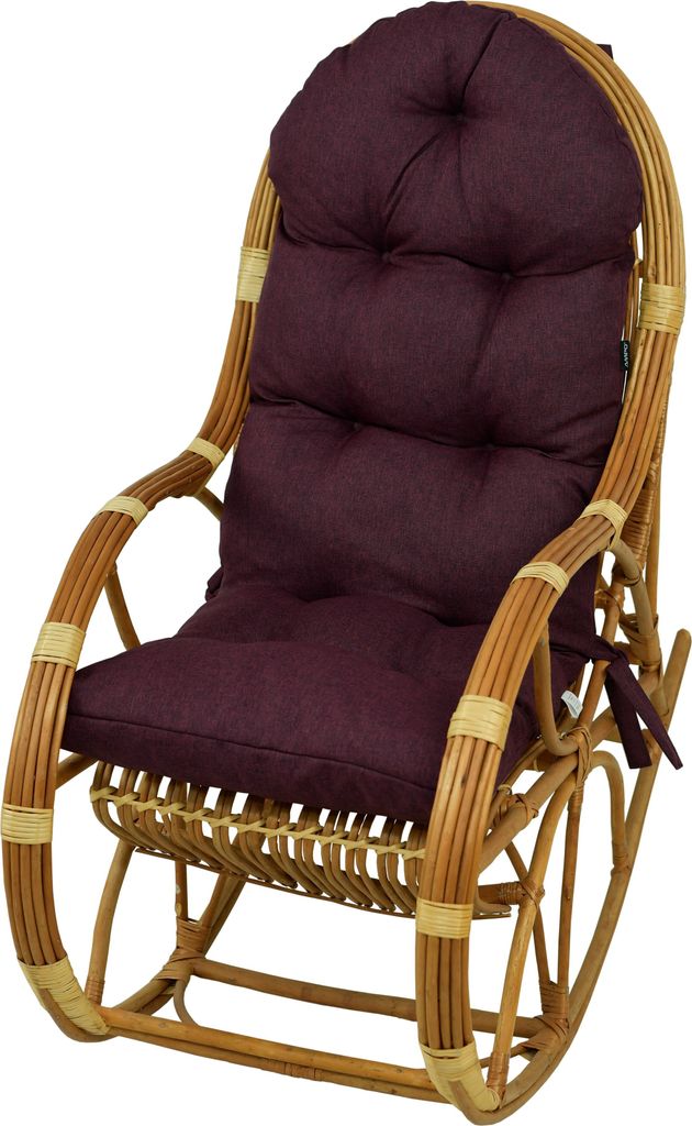 A rocking chair cushion on a white background.