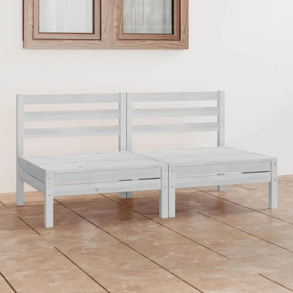 Divano Giardino Legno Bianco 2 Posti Pino - The Living Store per Famiglie