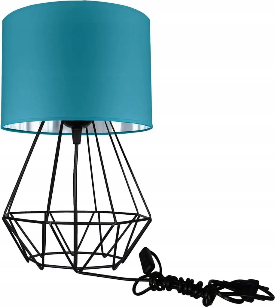 Lampada N230-N1-TS Turchese e Argento: Lampada da Tavolo Moderna