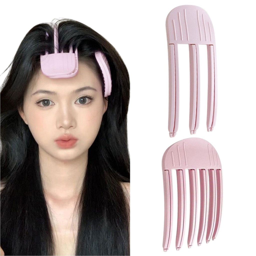 2 Stück Haar Volumen Clips, Volumen Haarklammer, Haarspangen für Fluffige Pony, Hellrosa