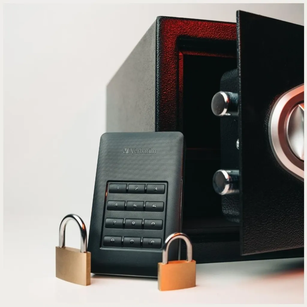 Hard Disk Verbatim 1TB Secure 53401: USB 3.1 e Keypad AES 256-bit - 14