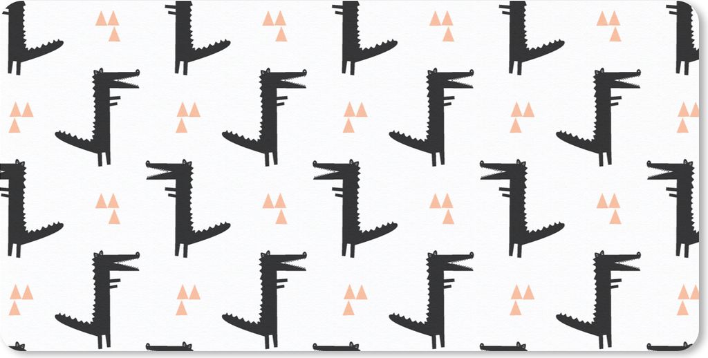 MuchoWow Schreibtischunterlage Jugendlich - Krokodil - Tiere - Muster 80x40 cm - XXL Mauspad - Gaming Mauspad