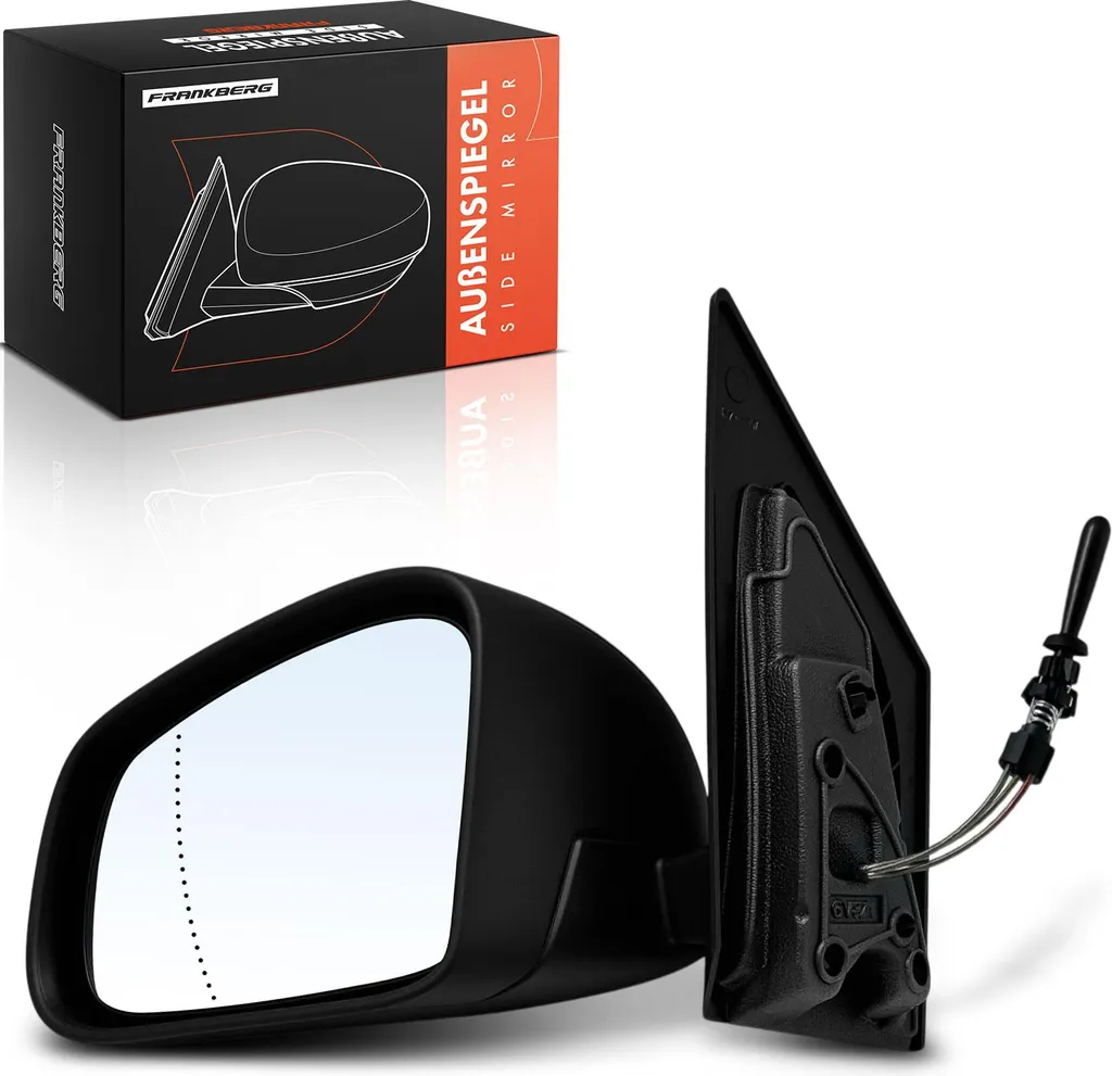 Rétroviseur Smart 453 Noir Mat - Coque Résistante et Miroir de Précision