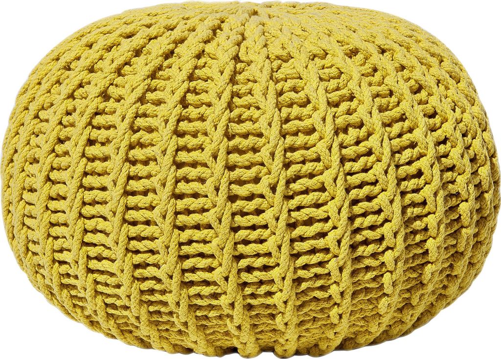 BELIANI Pouf Gelb 100% Baumwolle Rund 50 cm Elegant Modern