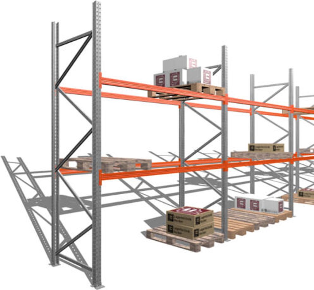 Palettenregal - 1,5 t - 3,5 x 36,5 x 1,1 m - 13 Felder - Schwerlastregal