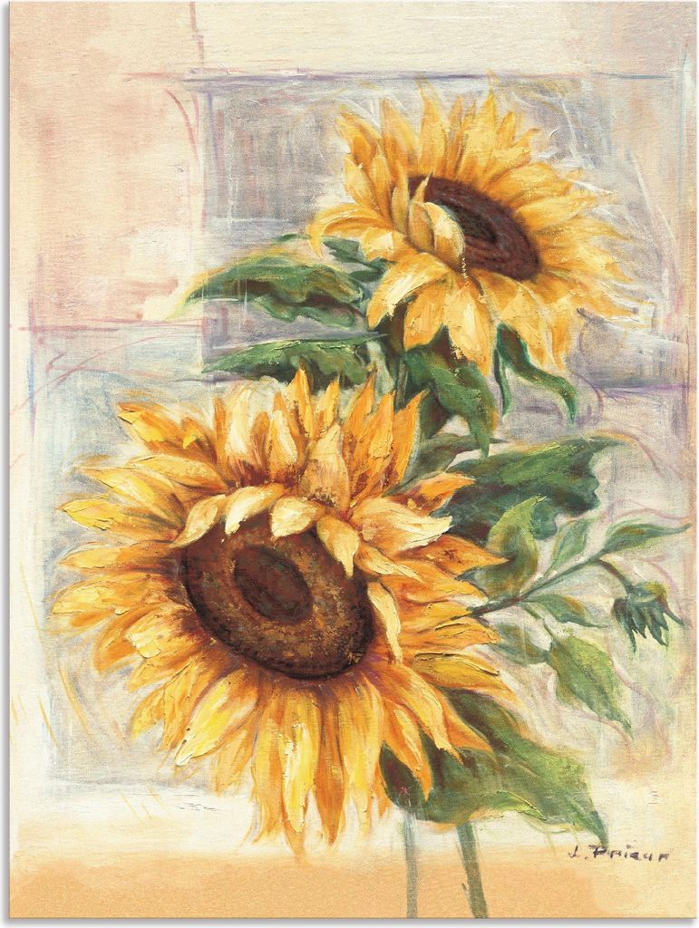 ARTland Wandbild Alu für Innen & Outdoor Sonnenblumen II Größe: 60x80 cm