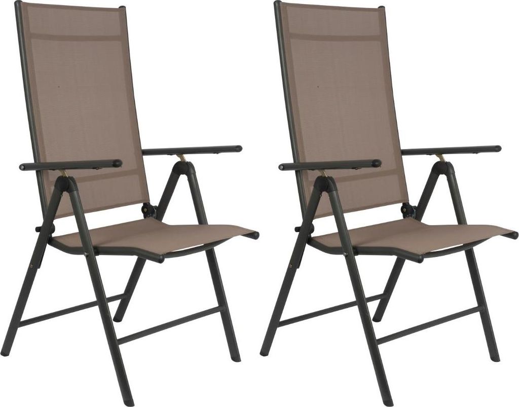 Santiago Campingstuhl Set 2er Santiago – Klappstühl mit Aluminiumrahmen - Strandstuhl 7-fach Verstellbar– Gartenstühle Ideal für Garten, Bal...