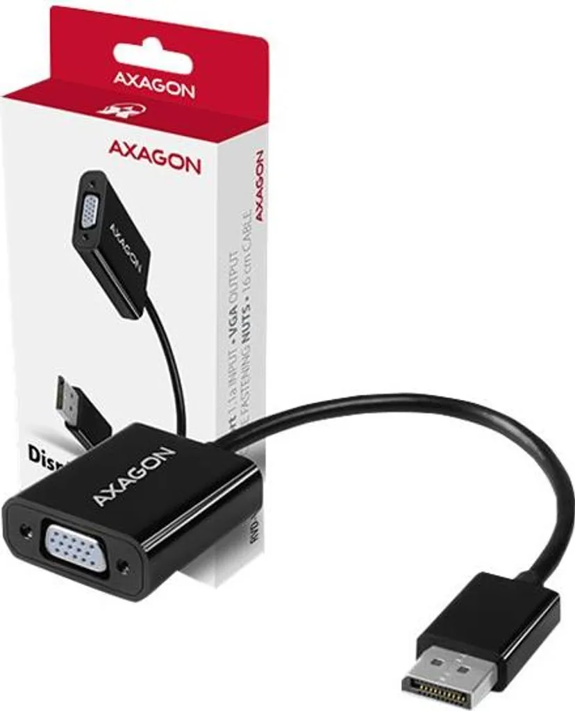 Cavo Adattatore Video AXAGON RVD-VGN DP a VGA - Nero 15cm