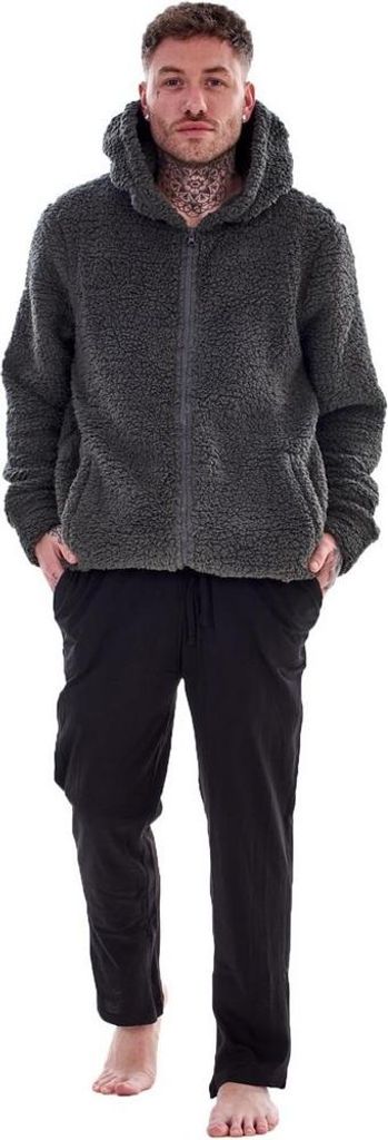 Keanu - Hoodie mit durchgehendem Reißverschluss für Herren, Teddy TC453 (L) (Holzkohle)