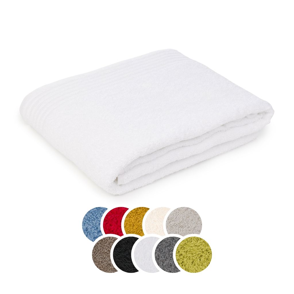 liebling Badetuch Baumwolle, Serie Frankfurt, 400 gr. / m², 100 x 150 cm, 60 Grad, mit hochw. Borte, saugstark, weiß