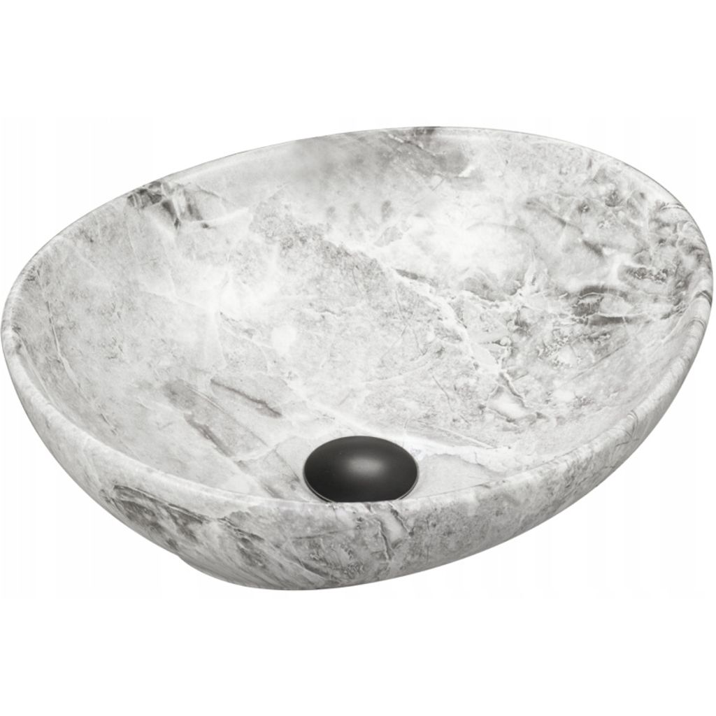Mexen Elza Aufsatzwaschbecken 40 x 33 cm, Weißer Stein - 21014093