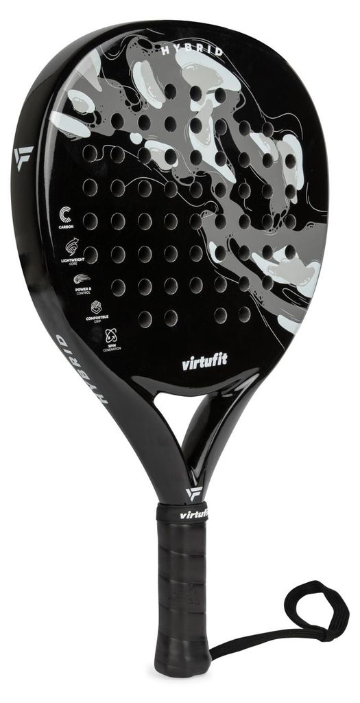 VirtuFit Hybrid Padel-Schläger Schwarz Grau 365 g Carbon Produktbild 