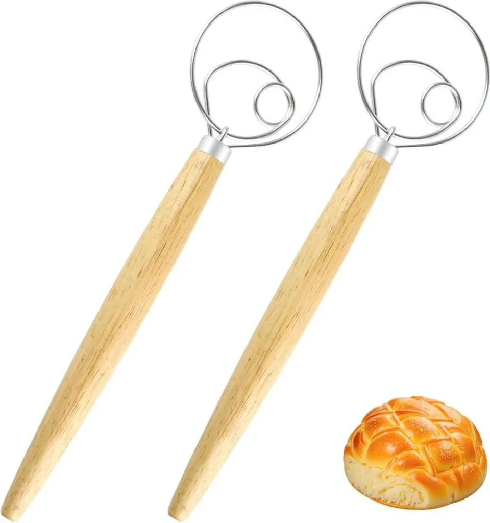 Grattoir à pâte danois RVS avec manche en bois naturel - 1 pièce
