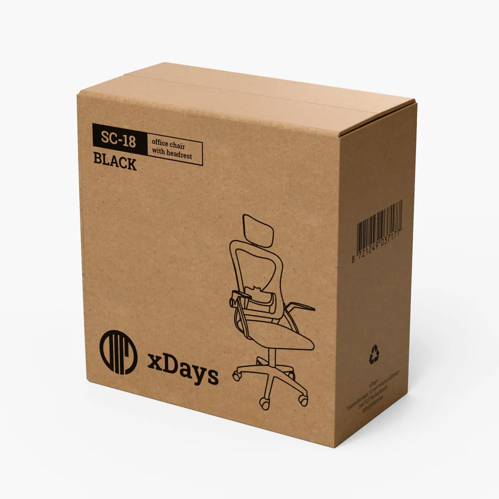 Chaise de bureau ergonomique xDays avec appui-tête et dossier en maille - 9