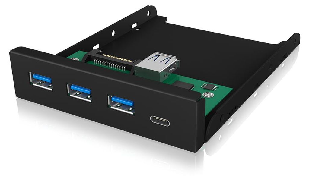 IB-HUB1418-i3 (schwarz, 3x USB 3.0 Type-A, 1x USB Type-C) Produktbild 