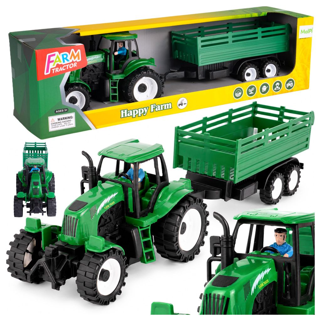 Malplay Tracteur rouge jouet avec remorque amovible, Image du produit 