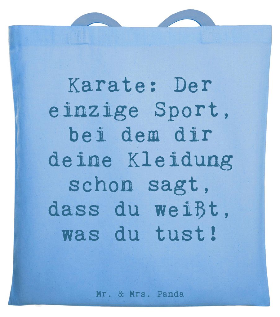 Mr. & Mrs. Panda Jutebeutel Spruch Karate Kleidung - Sky Blue - Geschenk, Sportler, Humor, Selbstverteidigung, Tasche, tragetasche baumwolle, Tote ...