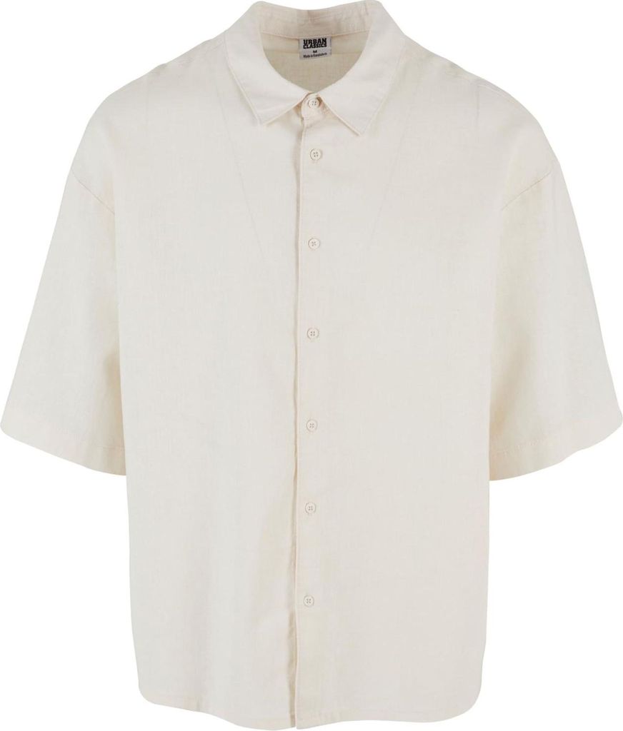 Urban Classics - Boxy Baumwolle Leinen Hemd white sand - XL