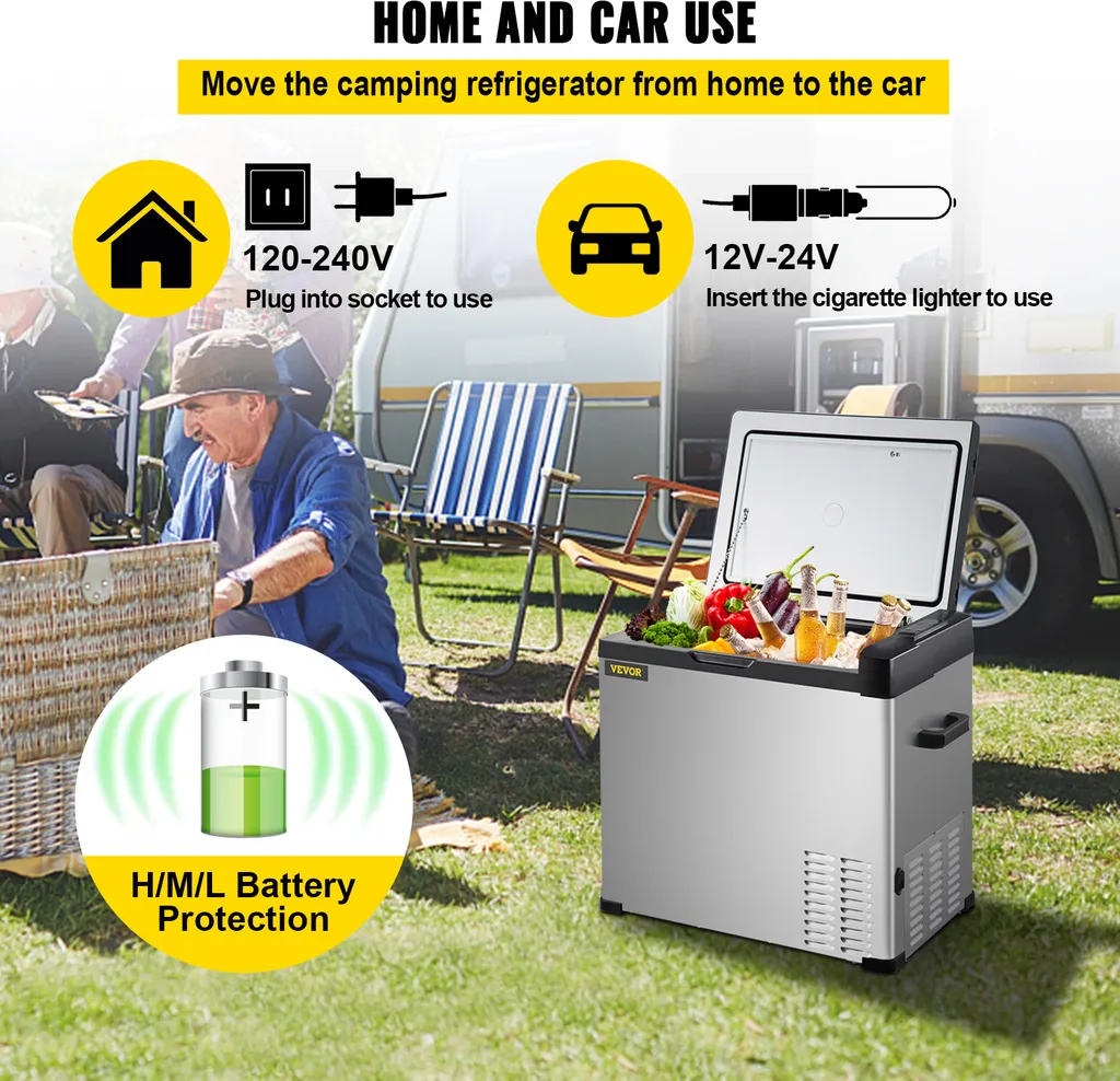 Glacière électrique 50L à refroidissement rapide - Compresseur silencieux 12V