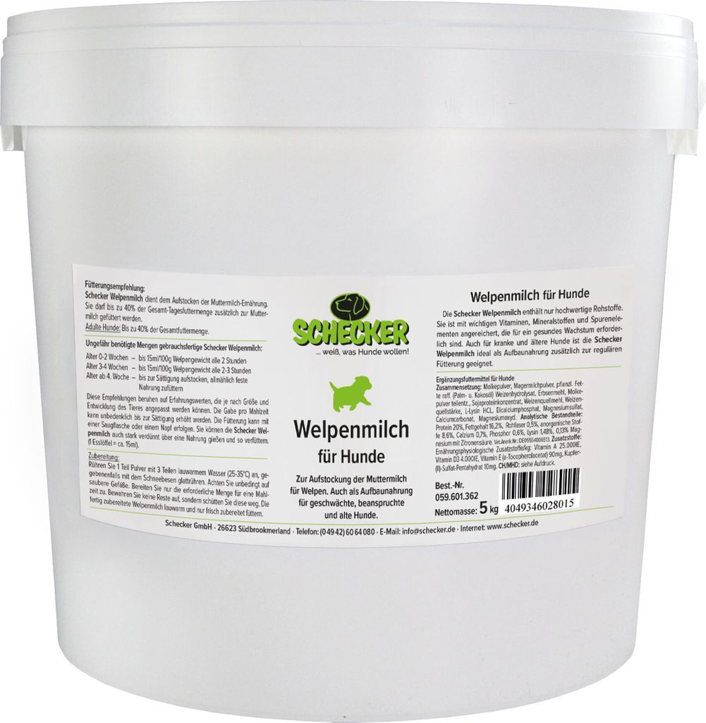 5 Kg - Schecker Welpenmilch - Muttermilchersatz für Hunde - Produktbild 