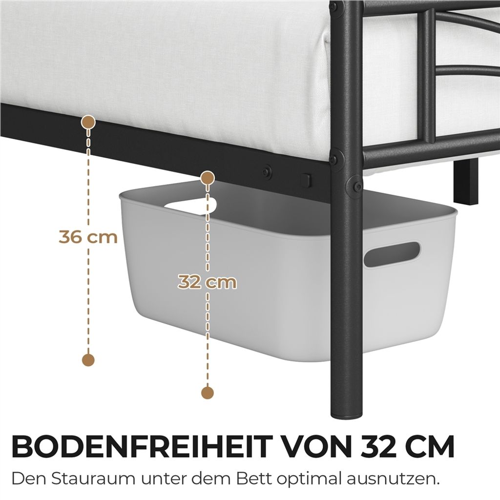 Yaheetech Metallbett Bettgestell Bettrahmen, Wolkenmuster Produktbild 5