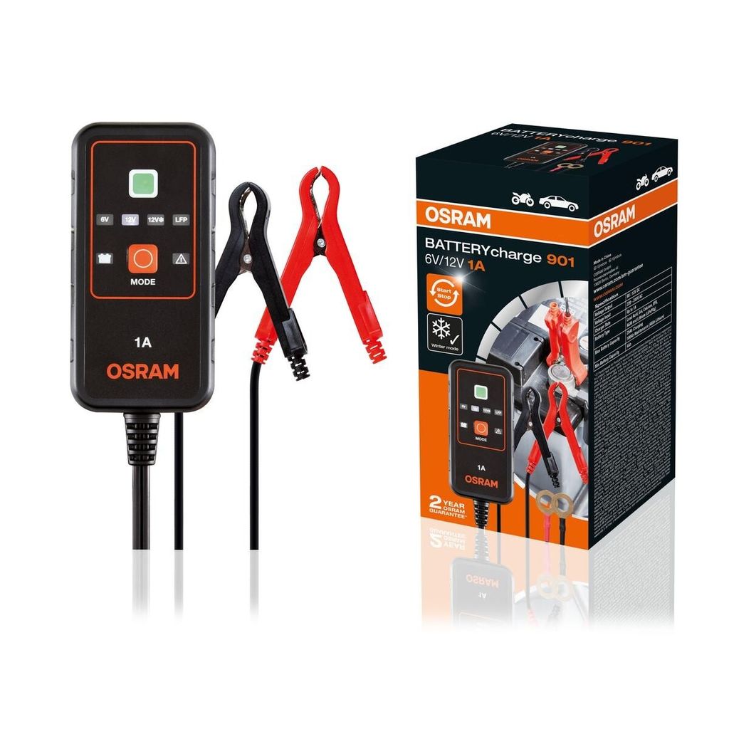 OSRAM Autobatterie Ladegerät Batterieladegerät für KFZ LKW Motorrad OEBCS901