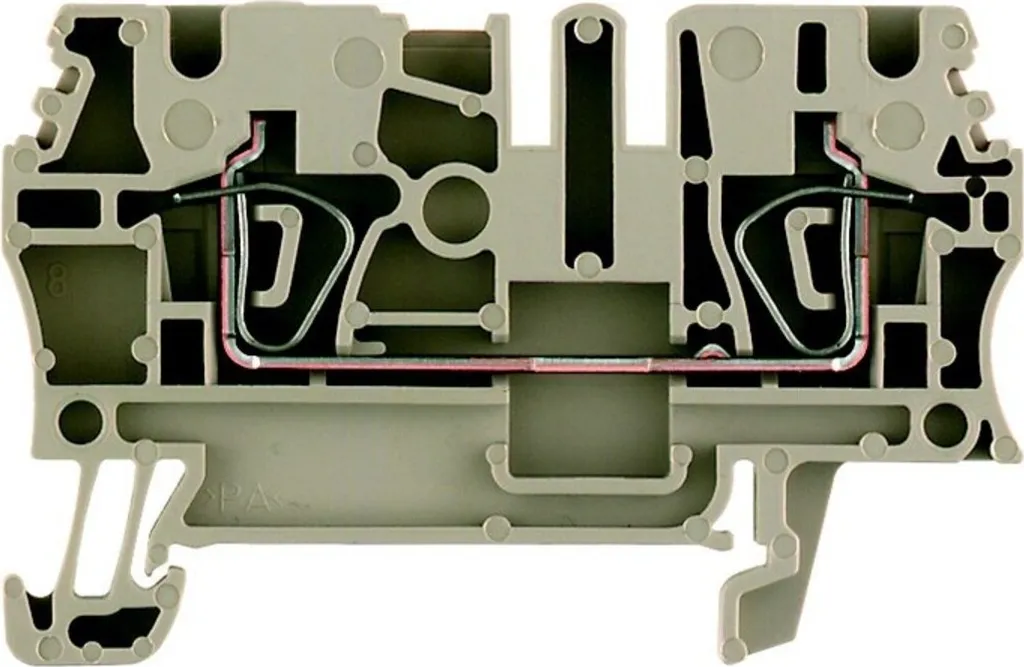 Bornier de puissance compact 5mm ZDU 2.5 beige 24A pour câblage rapide