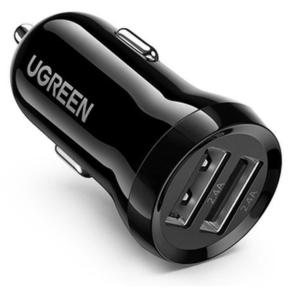 UGREEN Dubbele USB-A autolader, 24W, zwart Productafbeelding 