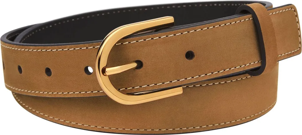 Fossil Morrison Belt W90 Camel: Cintura in Cuoio Robusto per Uomo