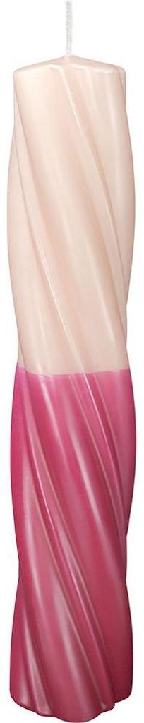 INNA-GLAS Blockkerze EMMANUELLE, schmal, gedreht, magenta-rosa, 30cm, Ø6cm - Germany - Dip Dye Stumpenkerze