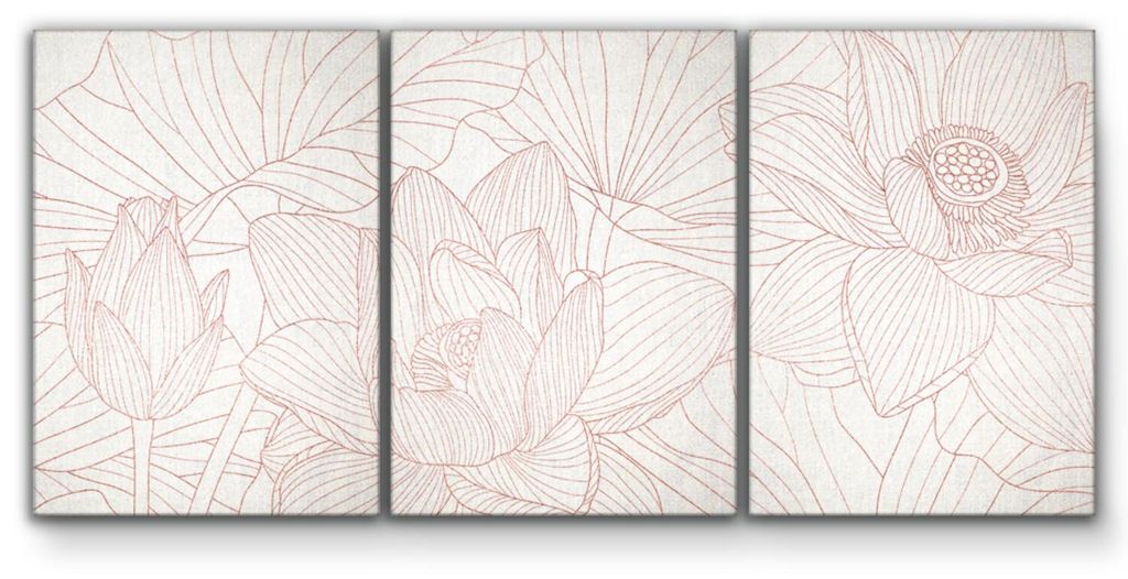 Giallobus - Blumig – Blumengold - Giallobus - 308x140cm | 3pz. x 100x140cm - Bild - Leinwand