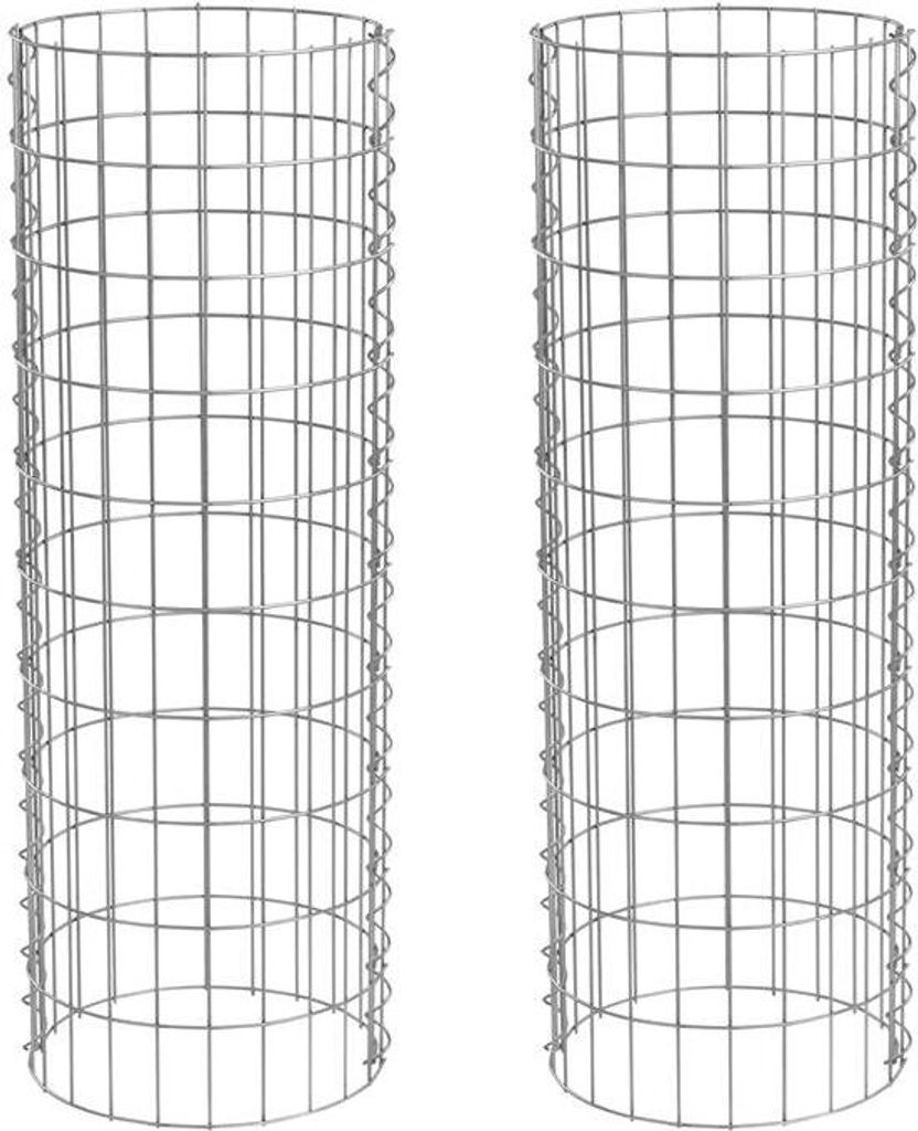 Gabione Gabionensäule rund Ø 35 cm 100 cm 2er Steingabionen Steinkorb Drahtkorb