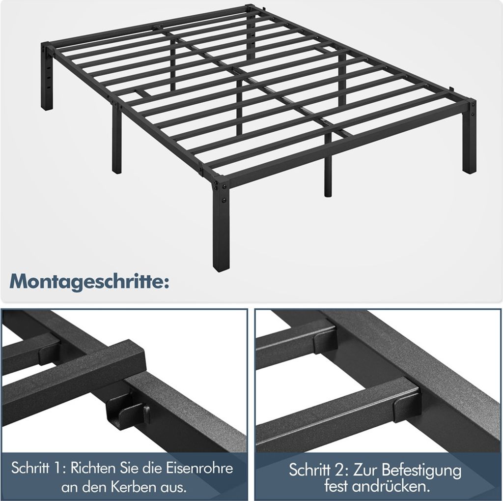 Yaheetech Bettrahmen 36cm H Metallbett mit Lattenrost, Produktbild 7