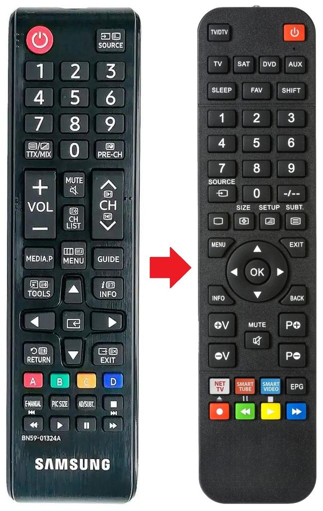 Fernbedienung passend für SAMSUNG UE32N4003AKXXH | UE32N4005AKXXC | UE32N4005AWXXC