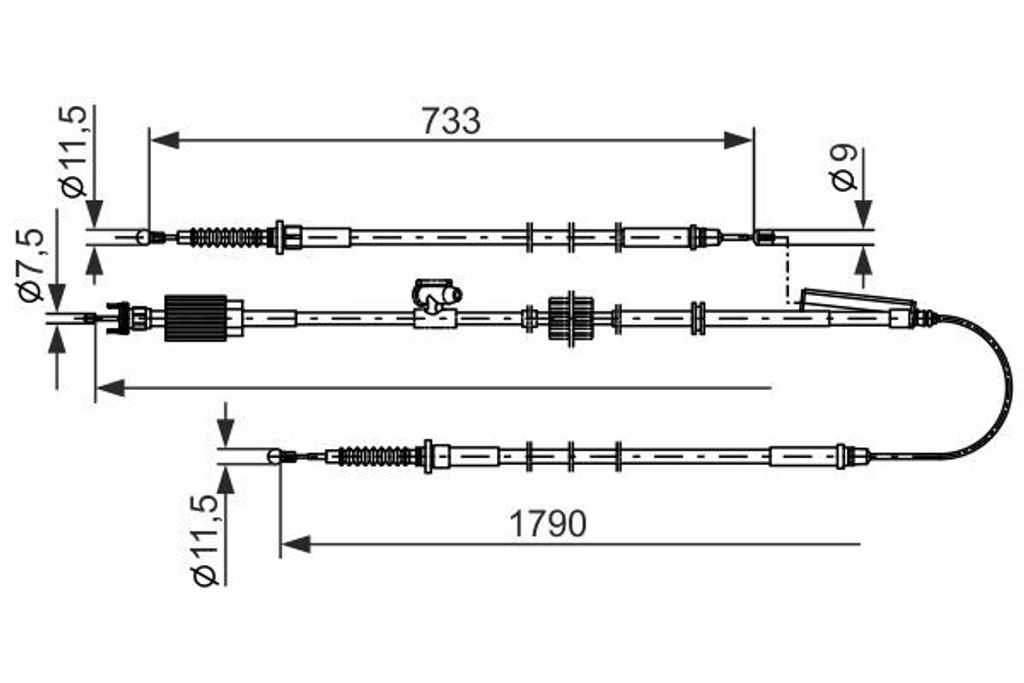BOSCH Handbremsseil Seilzug Feststellbremse für OPEL Astra J Sports Tourer (P10) 1 987 482 803