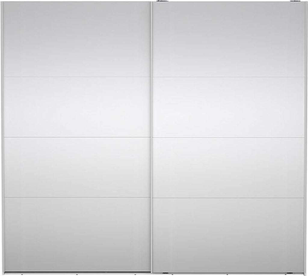 Catania Schiebetürenschrank 2 Türen mit Spiegel 245x220cm weiß.