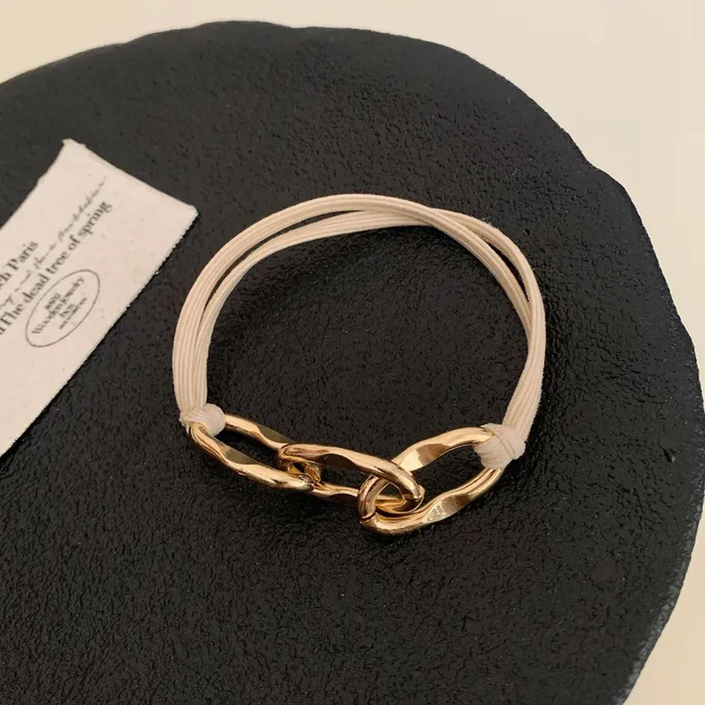 Fascetta Capelli Oro Romantico Catena Piatta - Accessorio Sposa e Cerimonia - 2