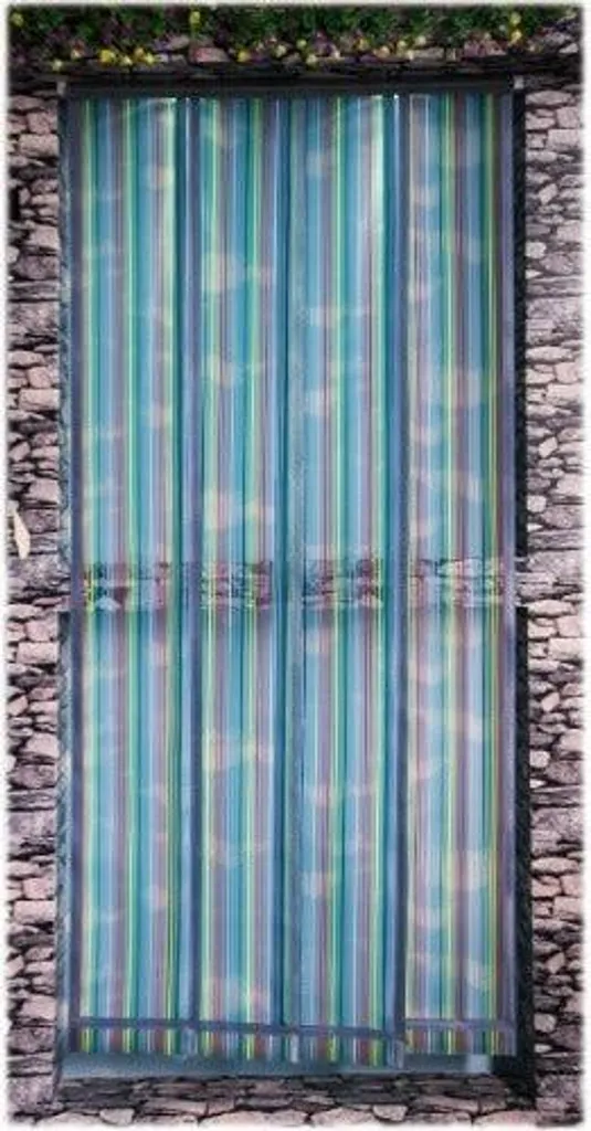 Moustiquaire de porte à 4 panneaux multicolores 100x220cm en polyester