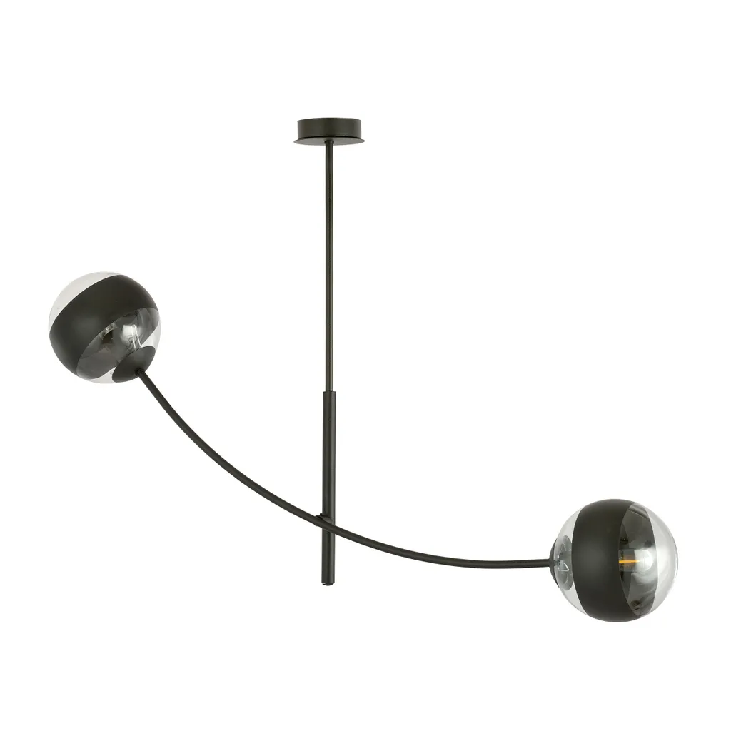 Plafonnier moderne pour chambre et salon Emibig Hunter 2 Noir E14 40W