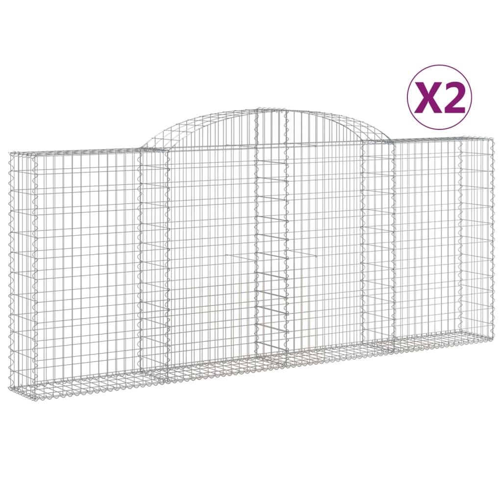 "SALE 2026"Gabionen-Hochbeet - Blumenkasten - mit Hochbogen 2er-set - multifunktional& Moderne - 300x30x120/140cm Verzinktes Eisen - Beete Einfache...