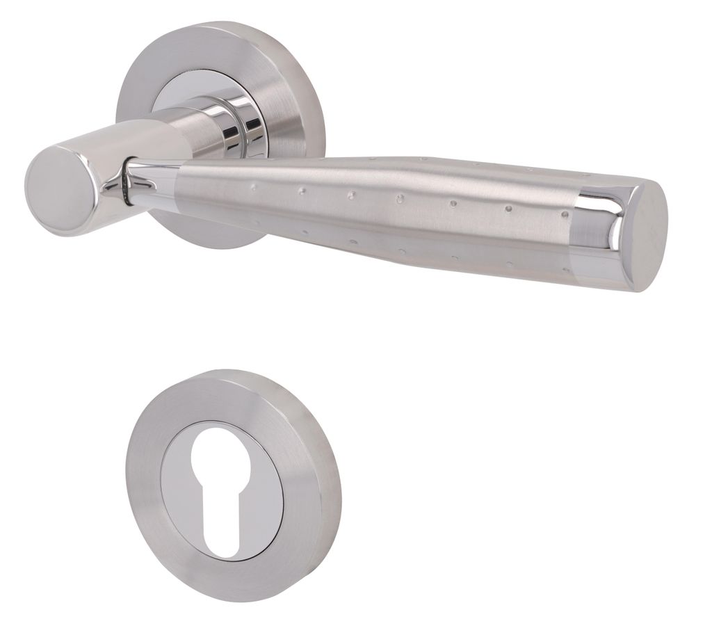 Türgriff Kalkutta Rosettengarnitur Edelstahl pol./sat. PZ