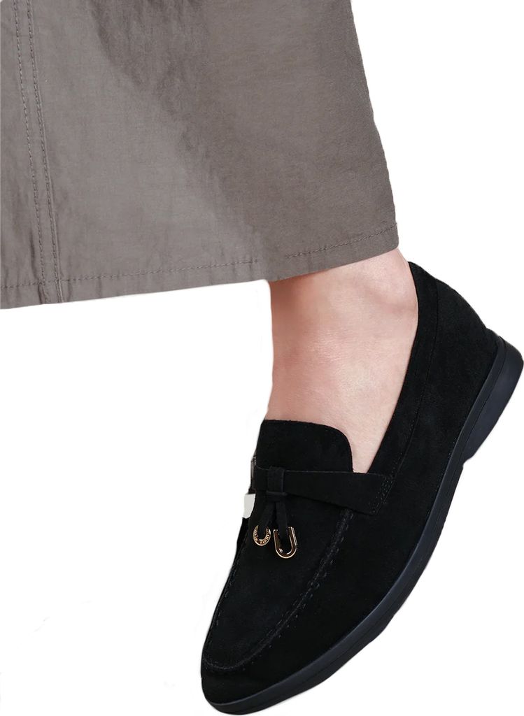 Where ́s That From - Damen Halbschuhe "Pegasus", Anhänger, WildKunstleder WM512 (39 EU Weit) (Schwarz)