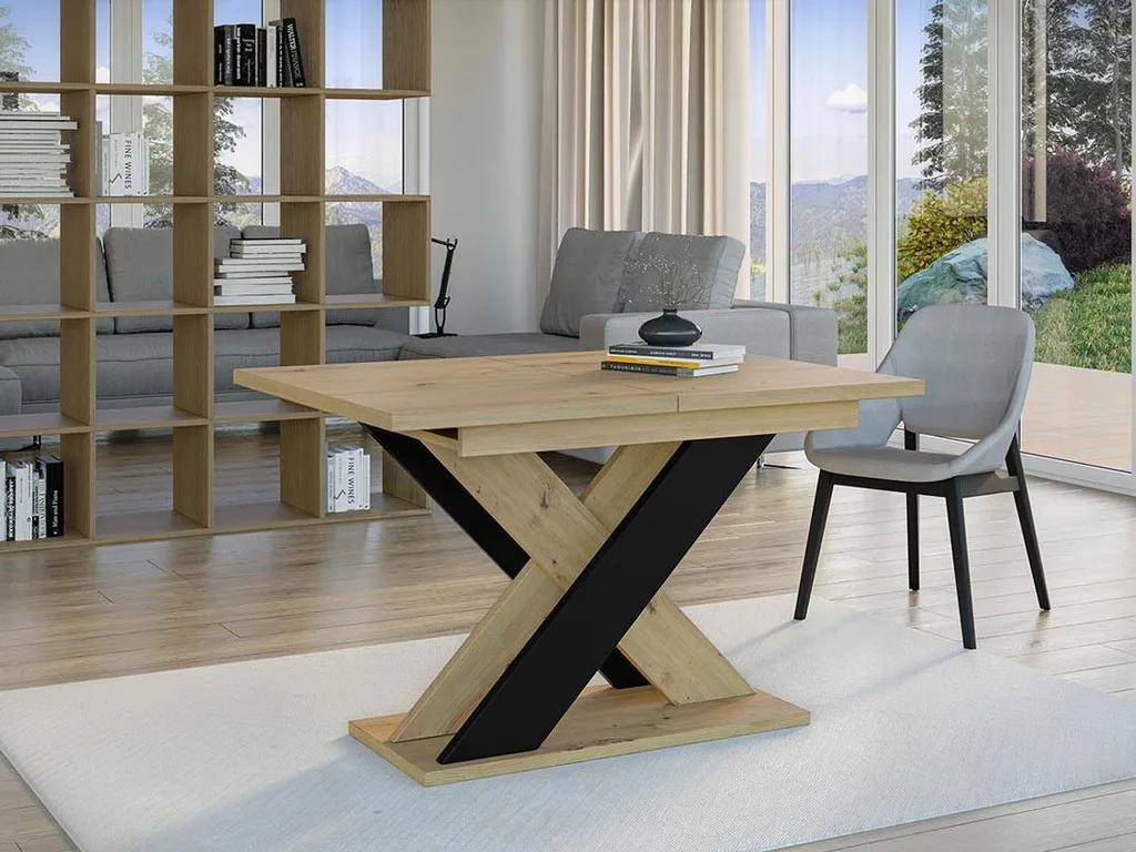 Table à manger Tosca idéale petits espaces extensible bois et noire - 6
