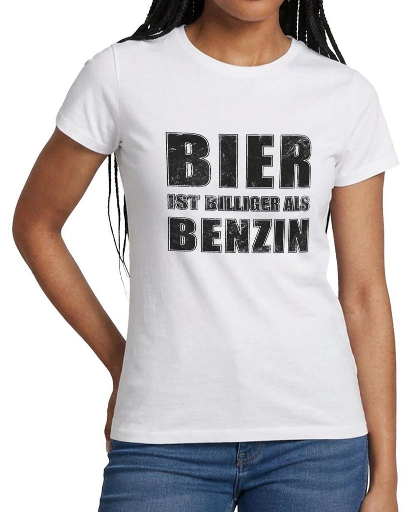 Spreadshirt Tankpreise | Bier Billiger Als Benzin | Lieber Sich Selbst Volltanken Frauen T-Shirt, M, Weiß