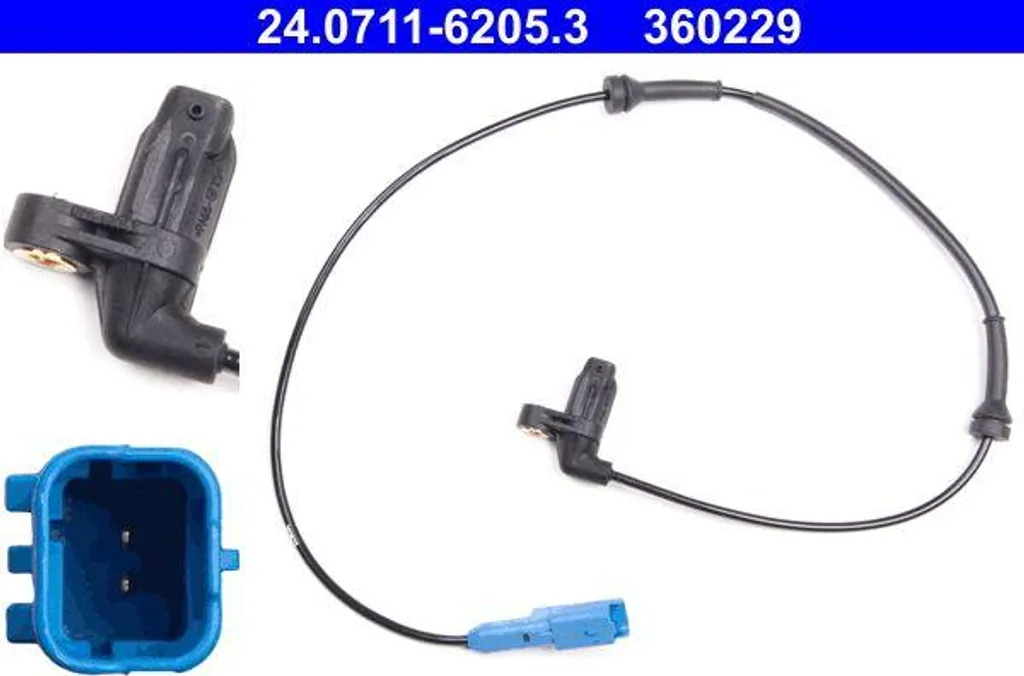 Sensore ABS ATE 24.0711-6205.3 per Peugeot 206 | Ricambio OE 454599