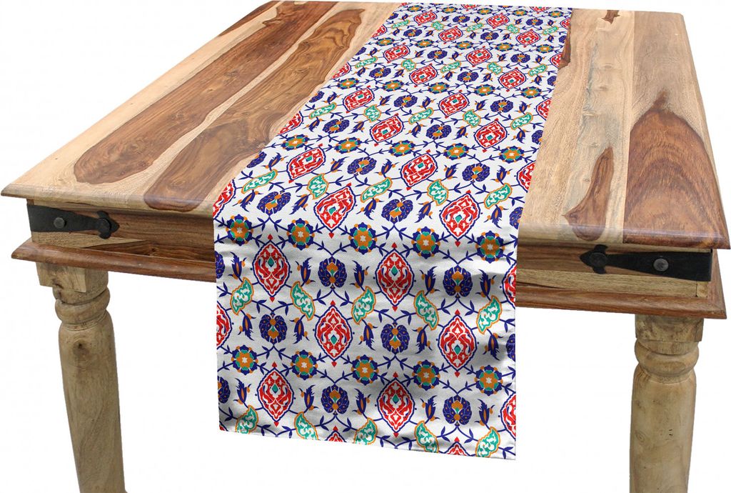 ABAKUHAUS traditionell Tischläufer, marokkanische Fliesen, Esszimmer Küche Rechteckiger Dekorativer Tischläufer, 40 x 180 cm, Mehrfarbig