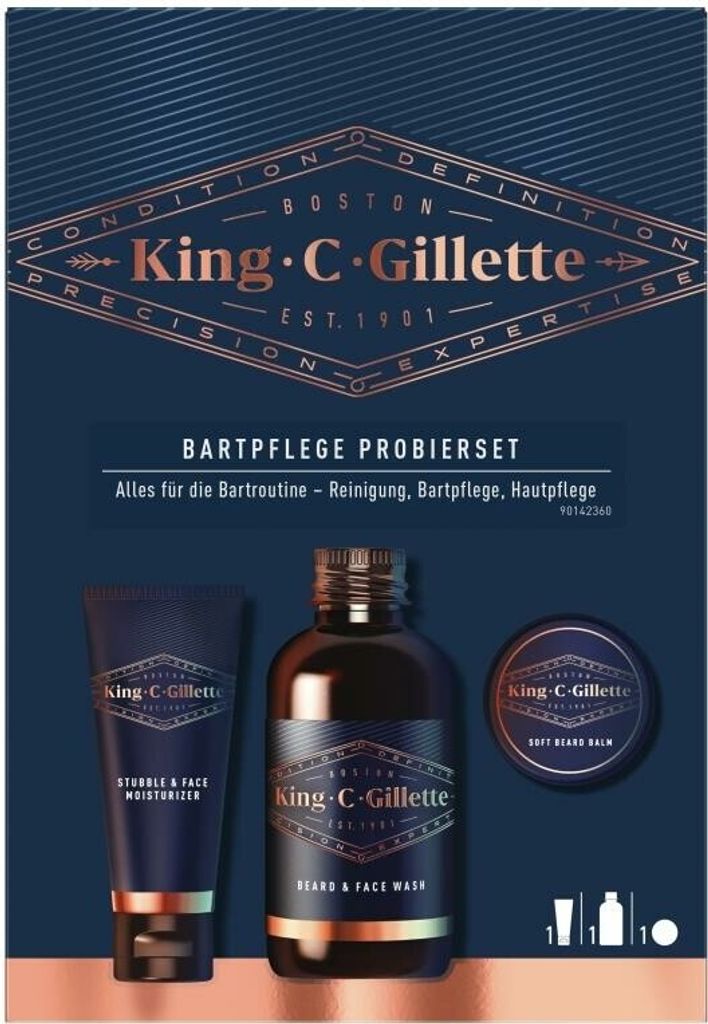 GILLETTE KING C GESCHENK After Shave-Reiniger-Balsam