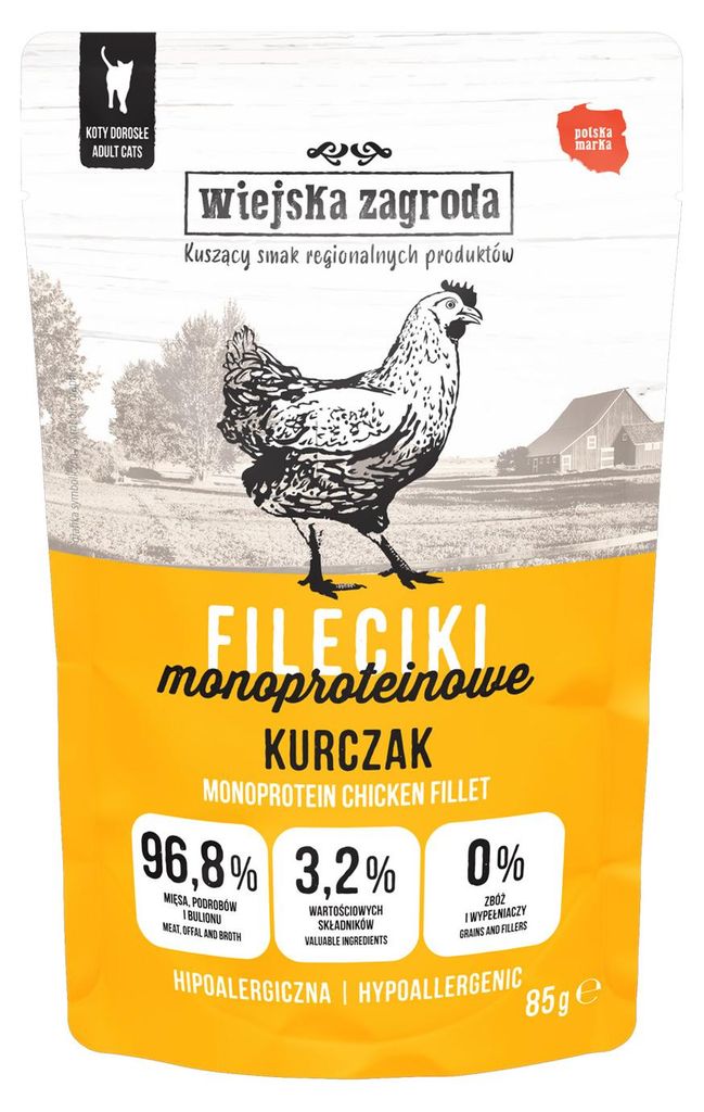 Wiejska Zagroda Fileciki Kurczak Mokré krmivo pre mačky Obrázok produktu 