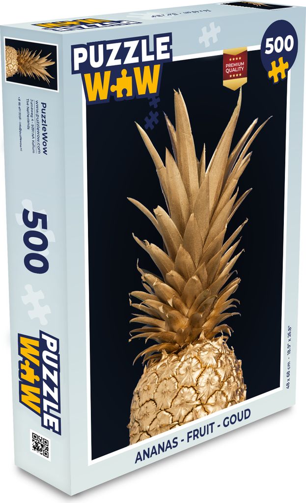 MuchoWow Puzzle 500 Teile Ananas - Obst - Gold - Denken - Spiel - Toy