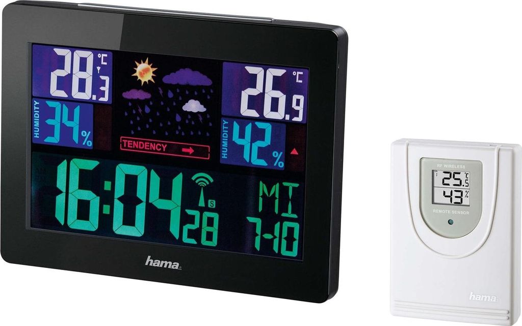 Hama Color EWS-1400, Schwarz, Innen-Hygrometer, Produktbild 